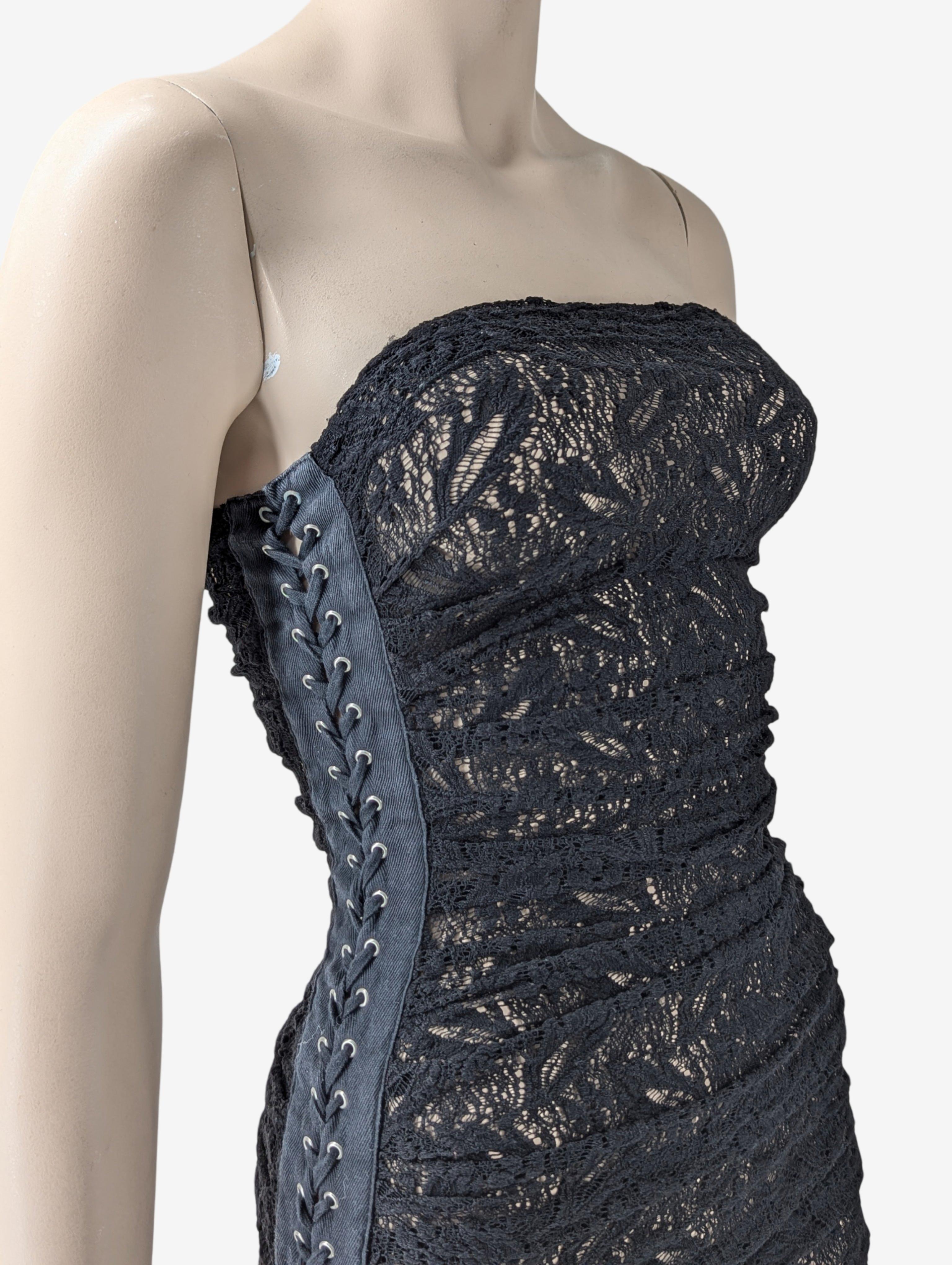 D&G Dolce and Gabbana S/S 2007 Laces Bustier Sheer Dress For Sale 2