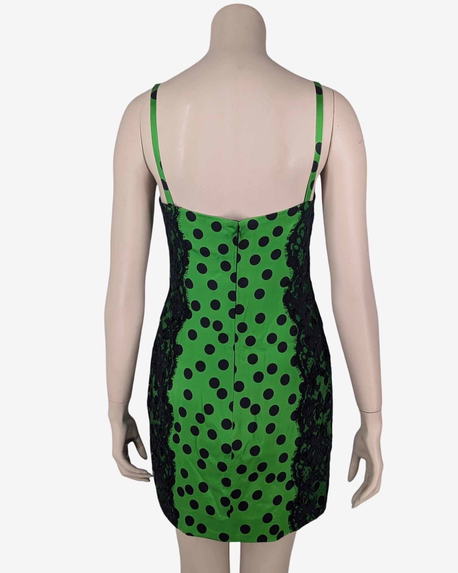 D&G Dolce and Gabbana silk dots mini dress For Sale 1