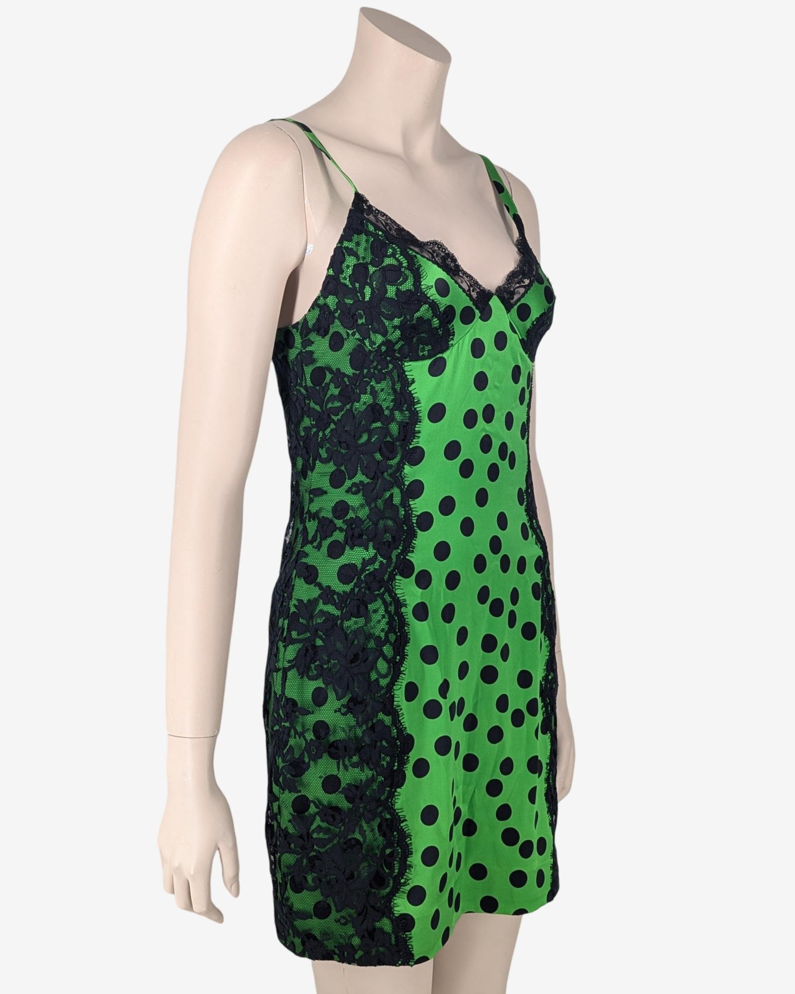 D&G Dolce and Gabbana silk dots mini dress For Sale 3