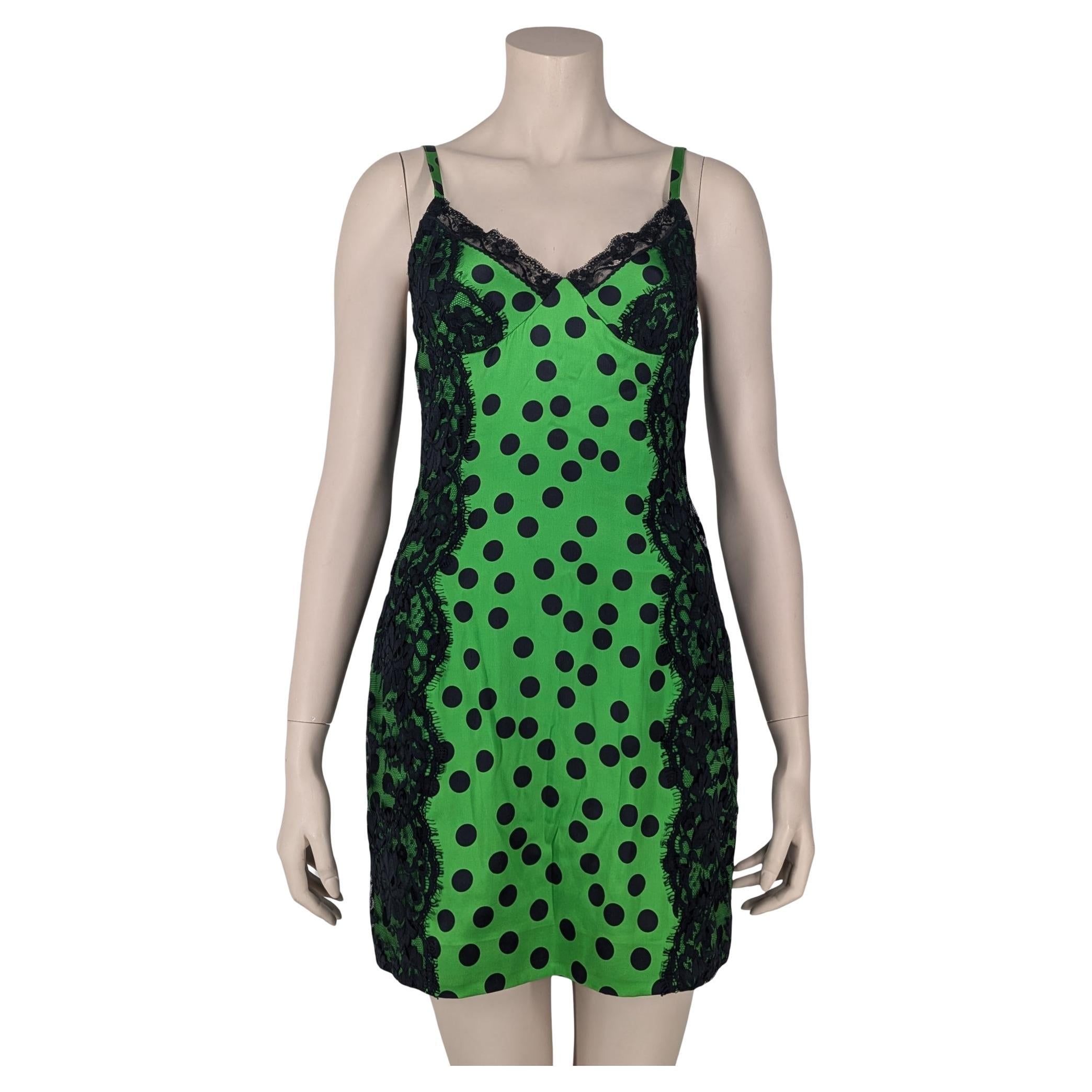 D&G Dolce and Gabbana silk dots mini dress For Sale