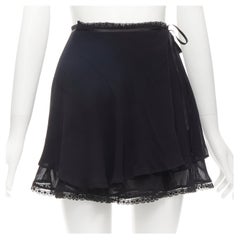 D&G DOLCE GABBANA 100% viscose lace trim wrap mini skirt 24" IT38 D&G DOLCE GABBANA 100% viscose lace trim wrap mini skirt 24" IT38