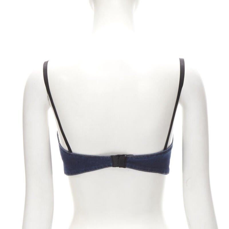 Women's D&G DOLCE GABBANA 2001 Vintage white lace trim denim padded bra S