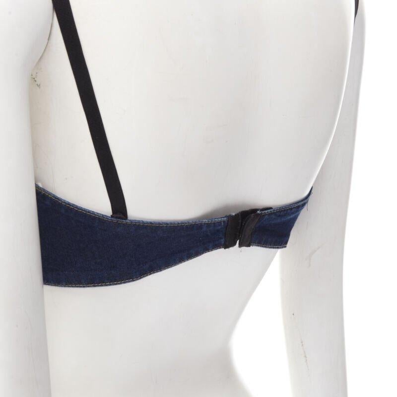 D&G DOLCE GABBANA 2001 Vintage white lace trim denim padded bra S 2