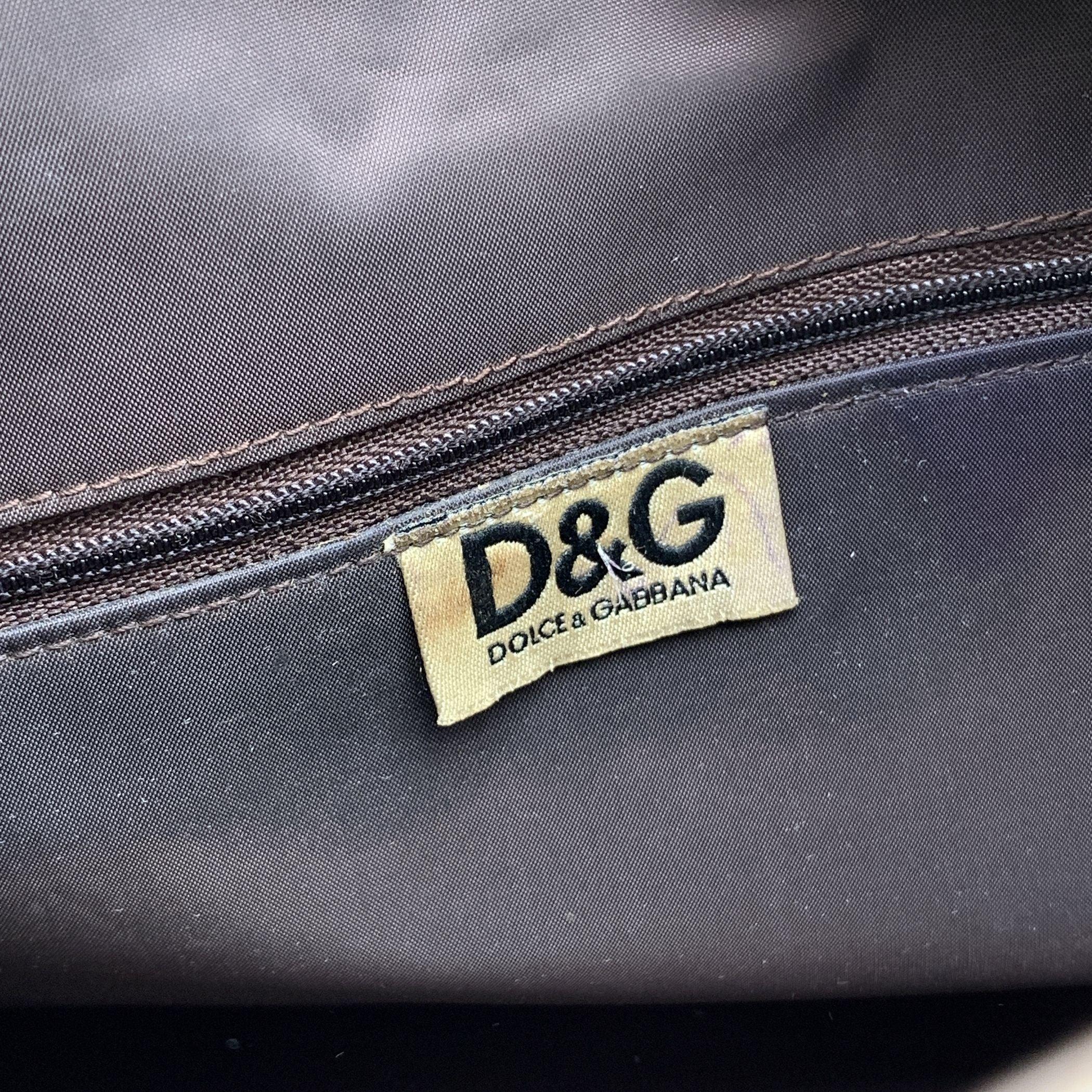 D&G Dolce & Gabbana Beige Animalier Pattern Nylon Tote Bag 1
