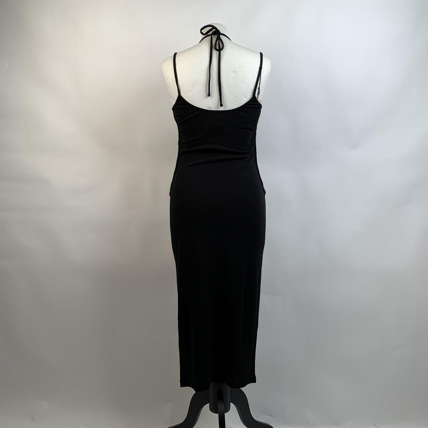 Women's D&G Dolce & Gabbana Black Bodycon Dress with Crisscross Detail Size 44