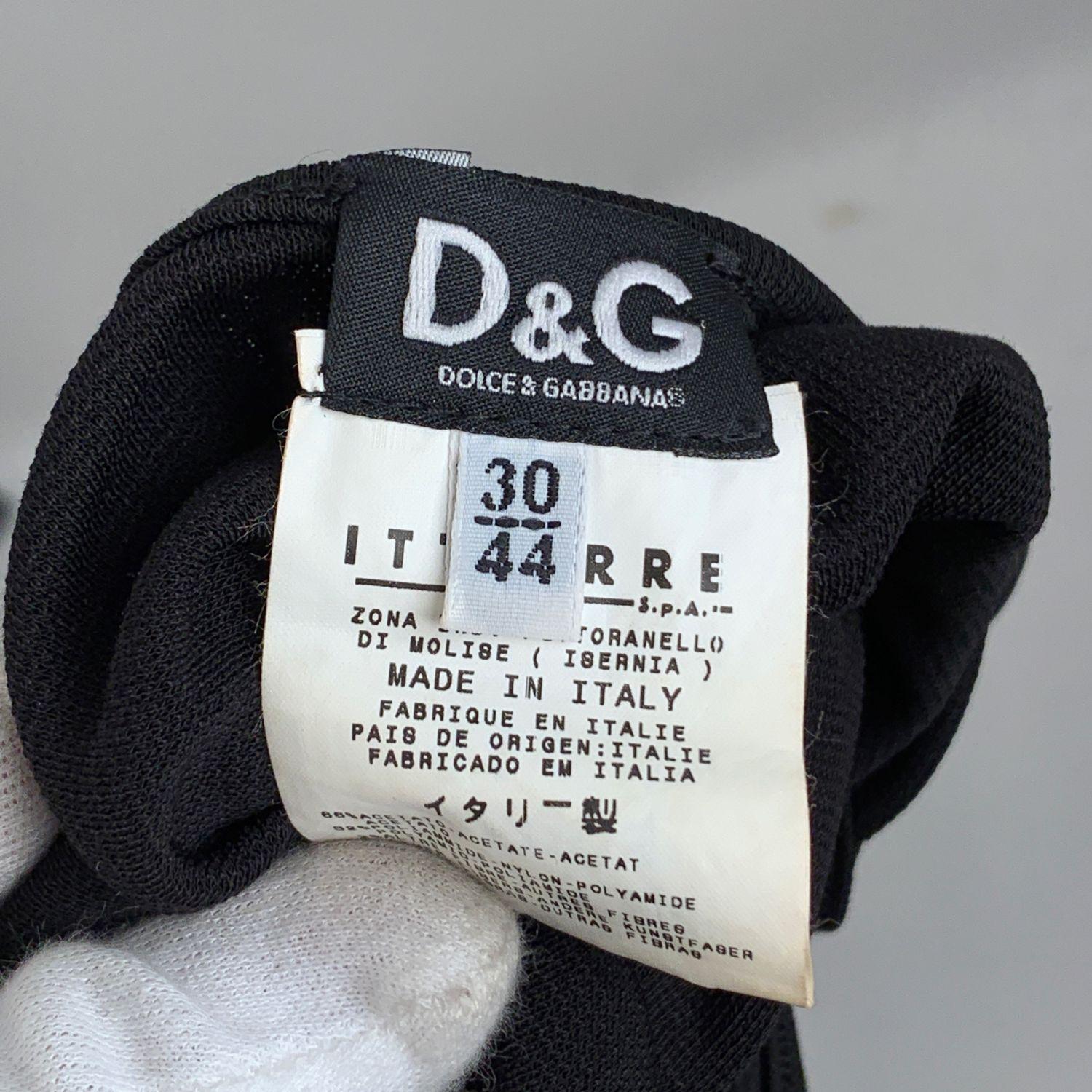 D&G Dolce & Gabbana Black Bodycon Dress with Crisscross Detail Size 44 2