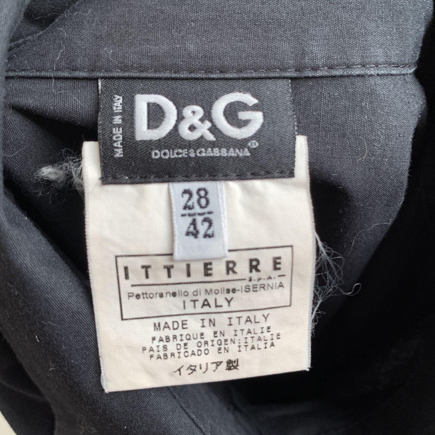 D&G Dolce & Gabbana Black Shirt Dress with Braces Detailing Size 42 2
