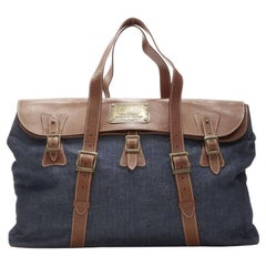 D&G DOLCE GABBANA - Grand sac fourre-tout de voyage en denim bleu avec plaque de logo DG