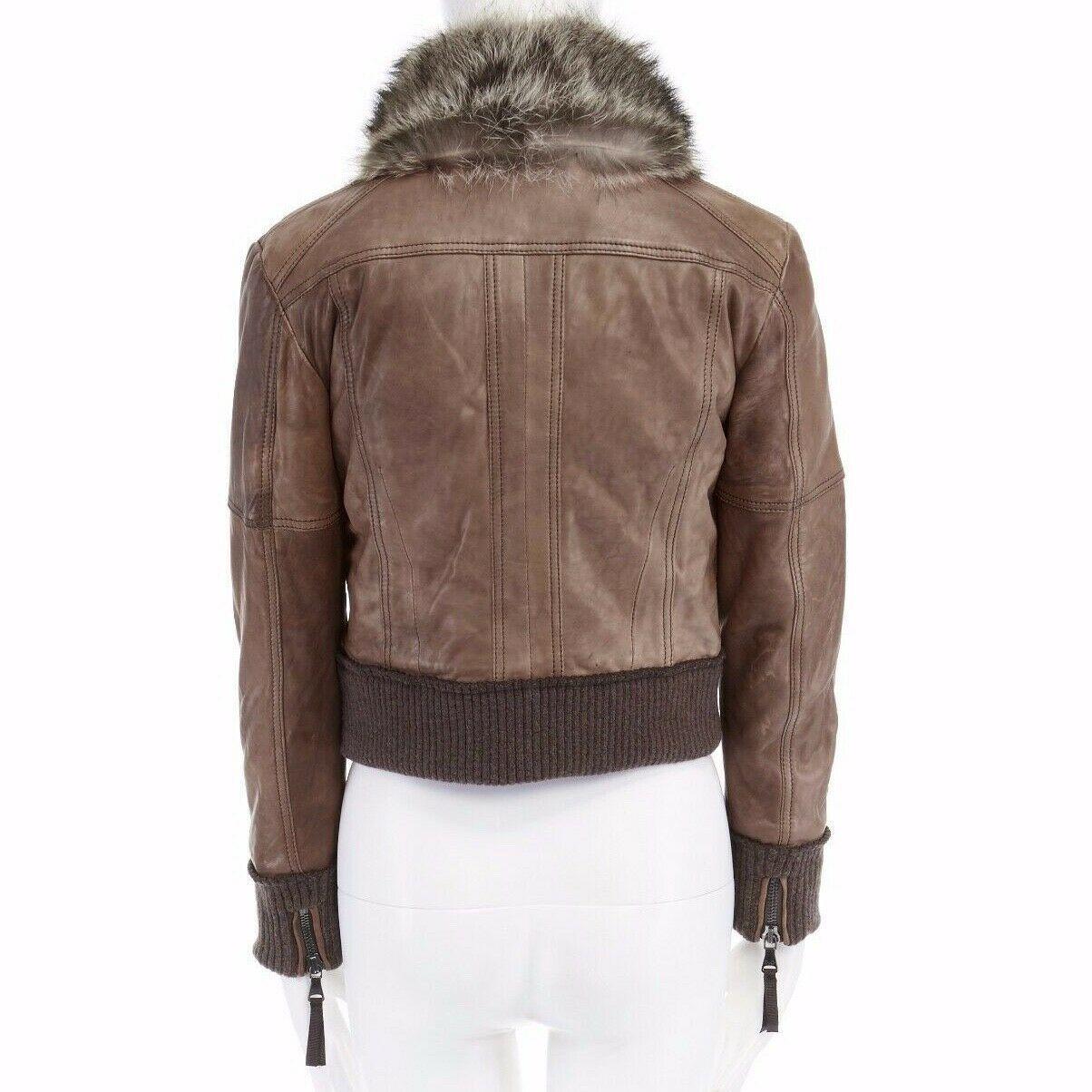dolce gabbana brown leather jacket