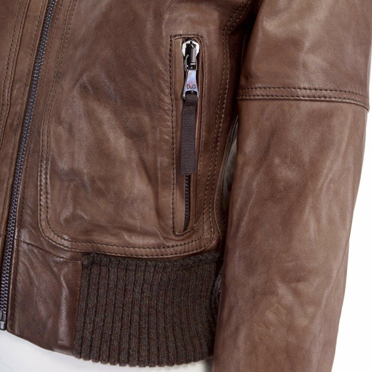 2000s Dolce & Gabbana Leather Aviator Bomber Jacket with Detachable Ar –  Dolce Vita Hub