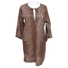D&G DOLCE & GABBANA Brown Leopard MINI LEO LOVE Beachwear Dress Cotton
