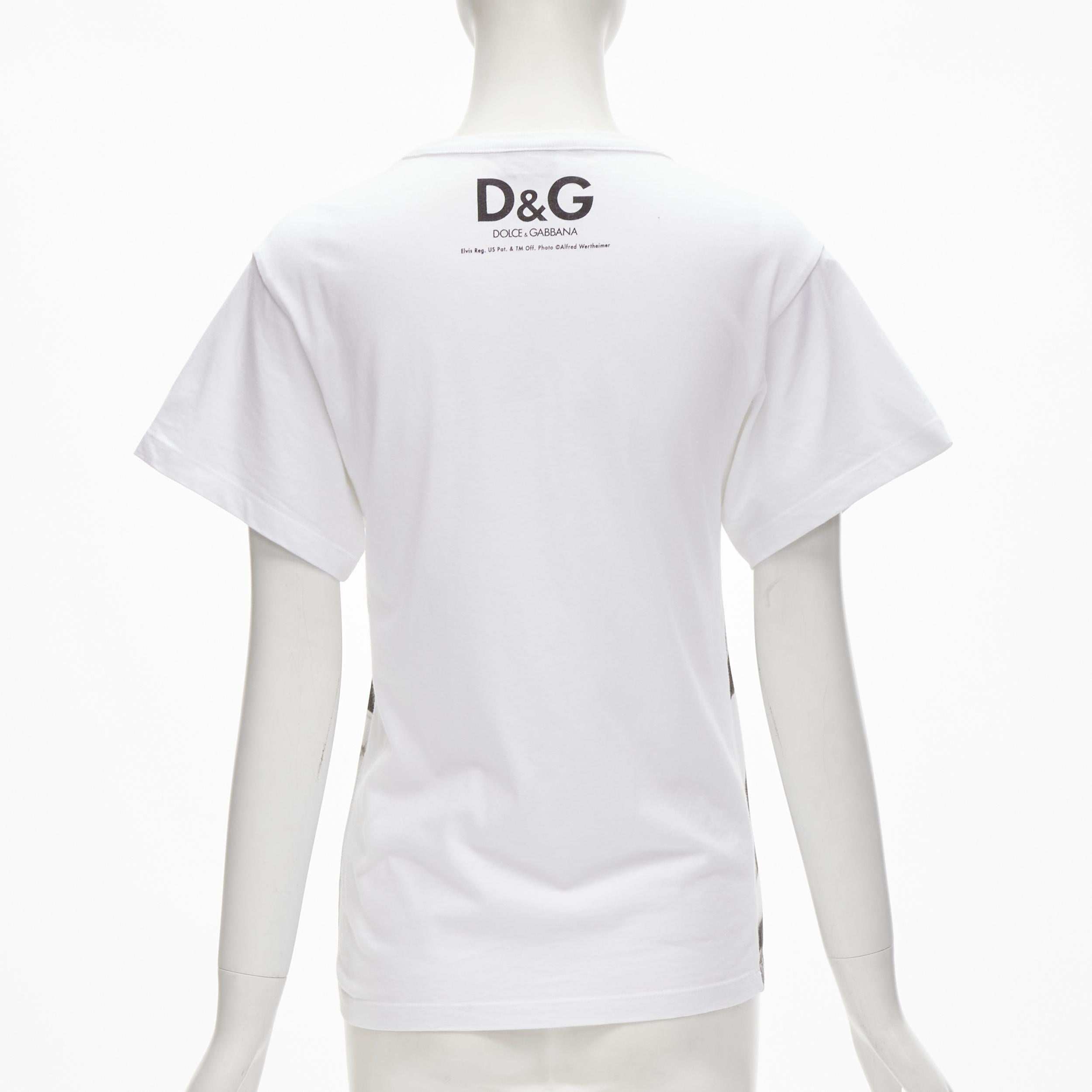 D&G DOLCE GABBANA Elvis Presley Y2K photo print white tshirt S 1
