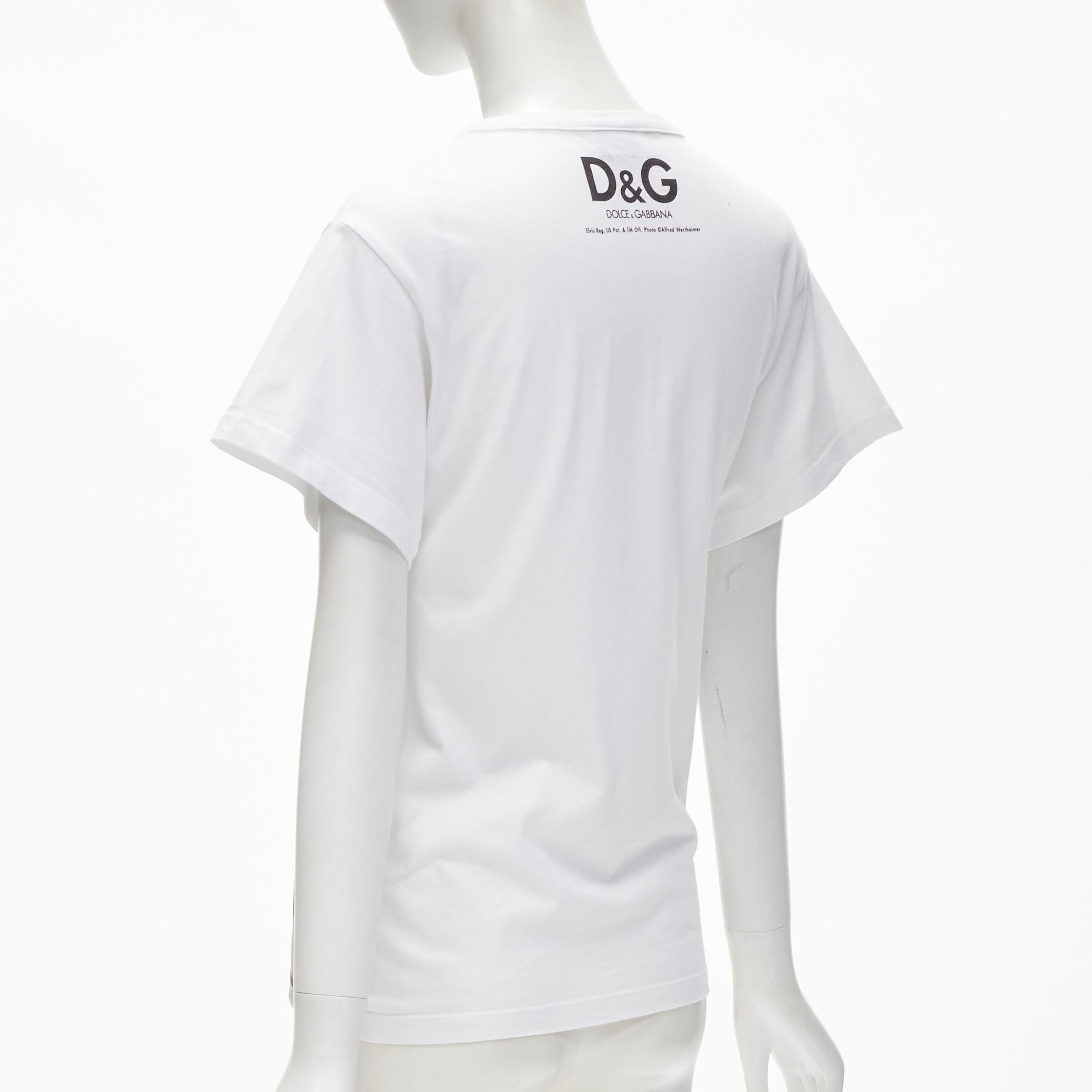 D&G DOLCE GABBANA Elvis Presley Y2K photo print white tshirt S 2