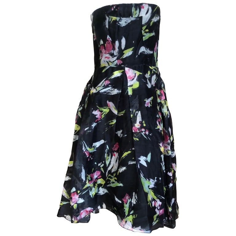 D&G Dolce and Gabbana Flirty Vintage Black Floral Cocktail Dress with ...