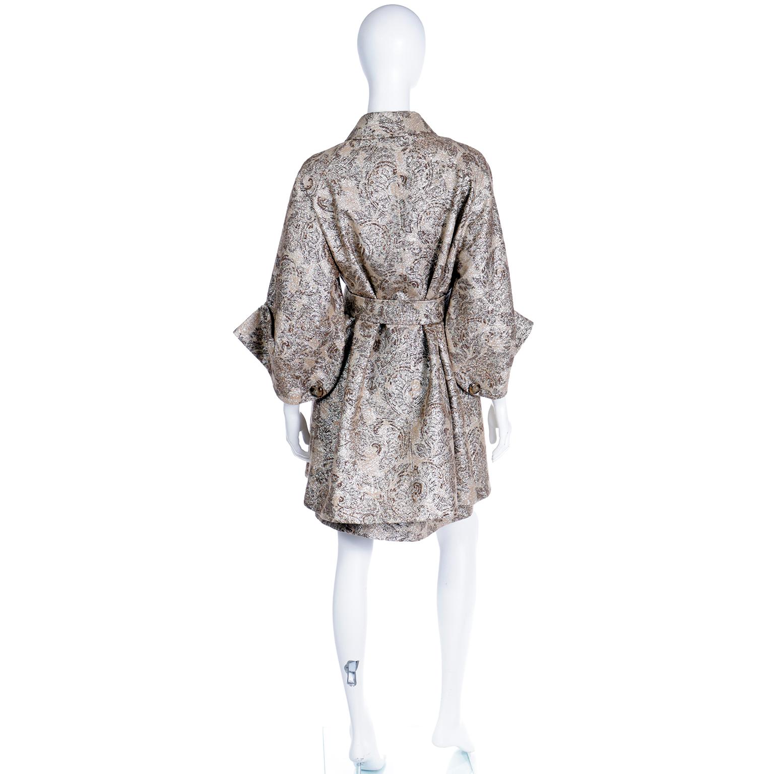 D&G Dolce & Gabbana Gold Floral Dress and Coat With Belt Amy Winehouse 2007 For Sale 5