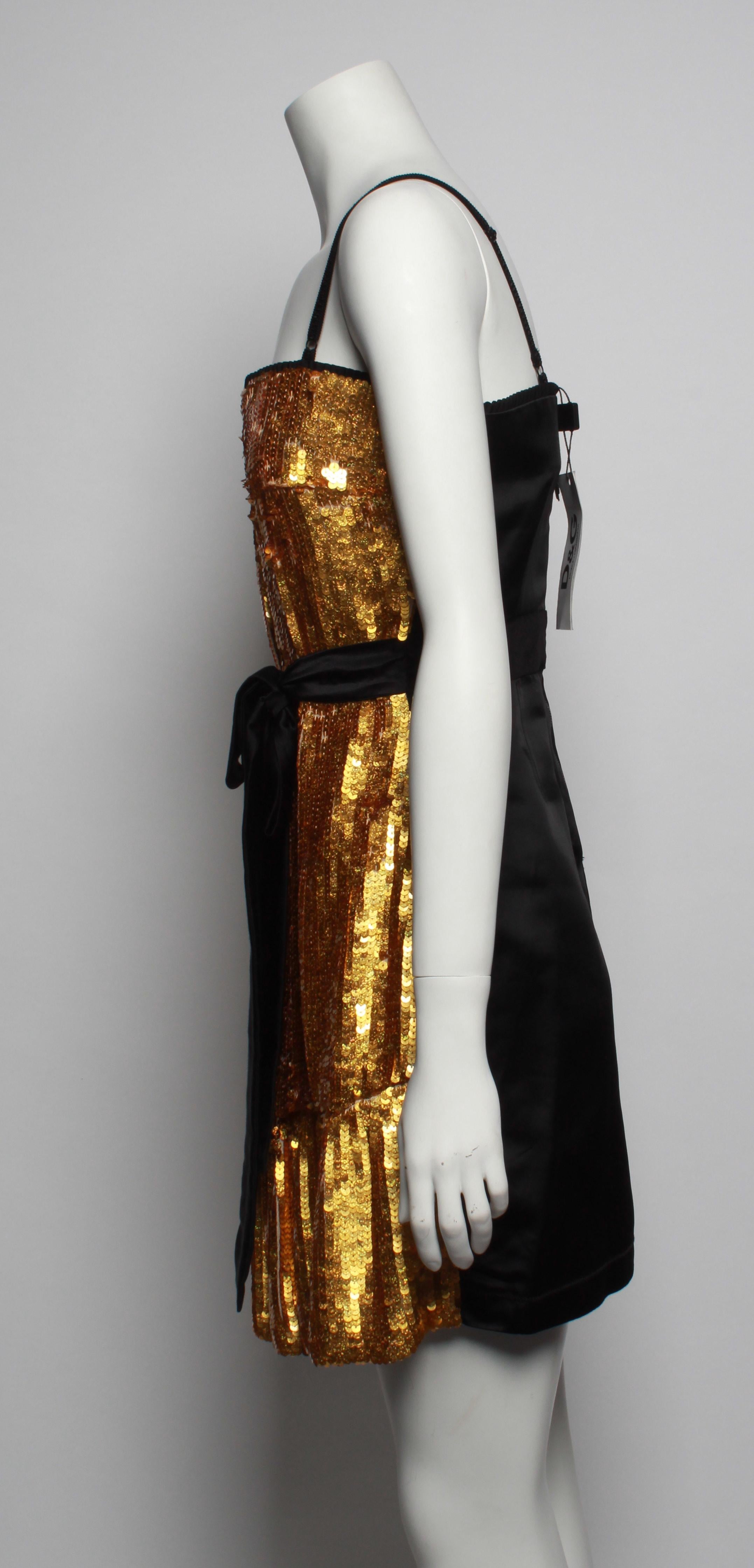 dolce and gabbana gold sequin dress