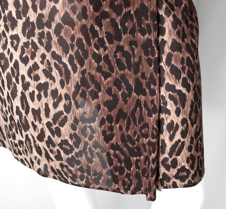 1990s 未使用 D&G silk frill leopard skirt D&G Dolce and Gabbana Leopard Print Silk Skirt circa 1990s For