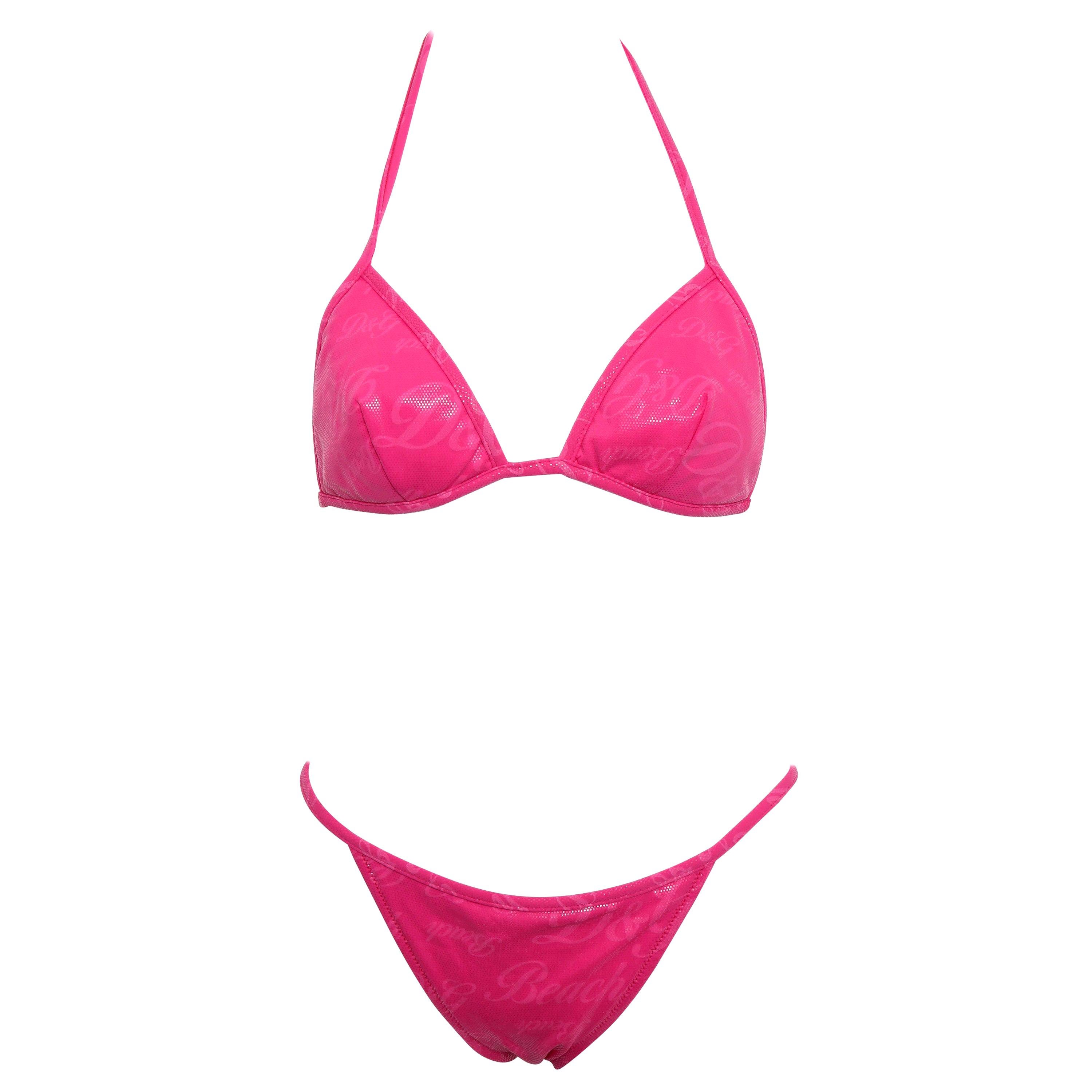 D&G Dolce & Gabbana Pink Bikini Swimwear 