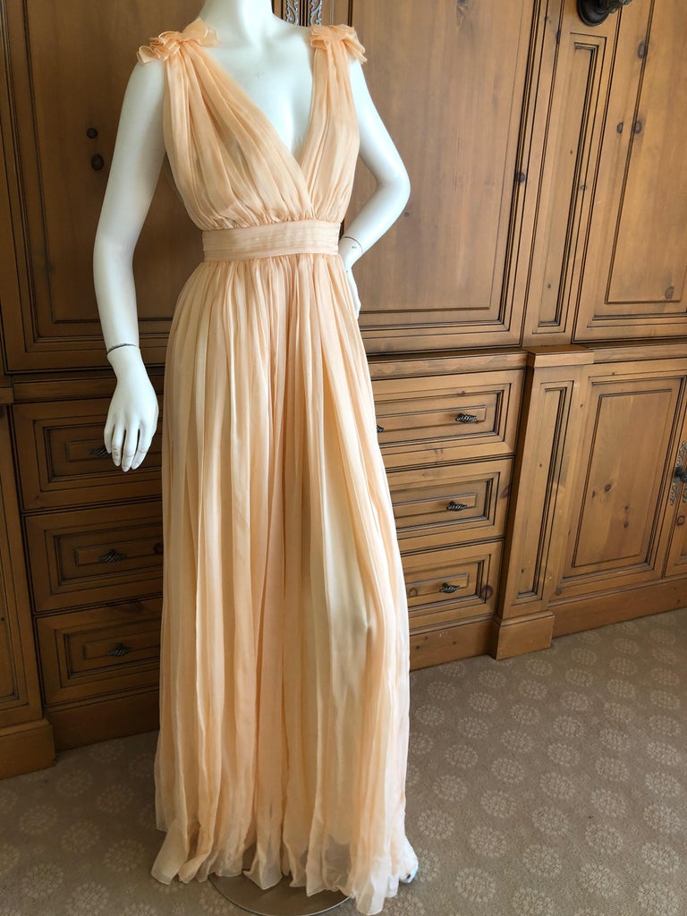 D&G Dolce and Gabbana Romantic Apricot Pink Silk Flowing