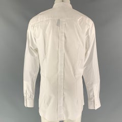 D&G  DOLCE & GABBANA Size S White Solid Cotton Patch Pockets  Long Sleeve Shirt