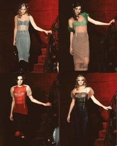 D&G Dolce & Gabbana Spring/Summer 1998 Black & Silver Mesh Double-Layer Set