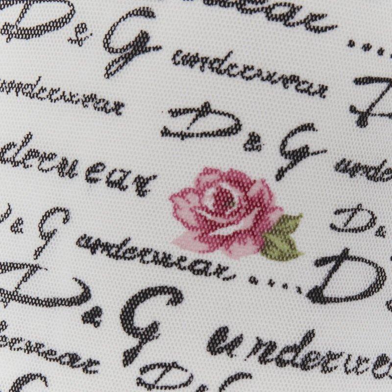 D&G DOLCE GABBANA Underwear white logo rose mesh lace trim cami tank top M For Sale 6