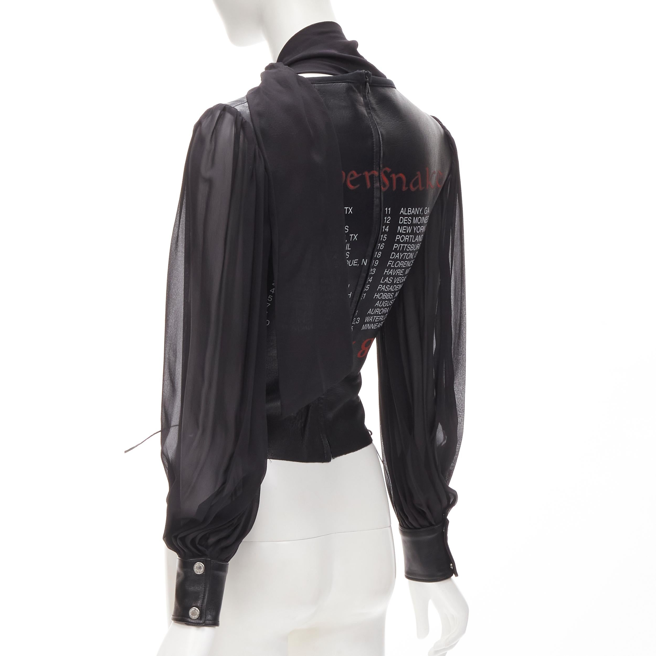 D&G DOLCE GABBANA Vintage 2001 Runway SilverSnake cuir corset blouse IT38 XS en vente 1