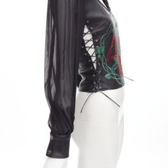 D&G by DOLCE & GABBANA Vintage 2001 camicetta a corsetto in pelle squamata IT38 XS
