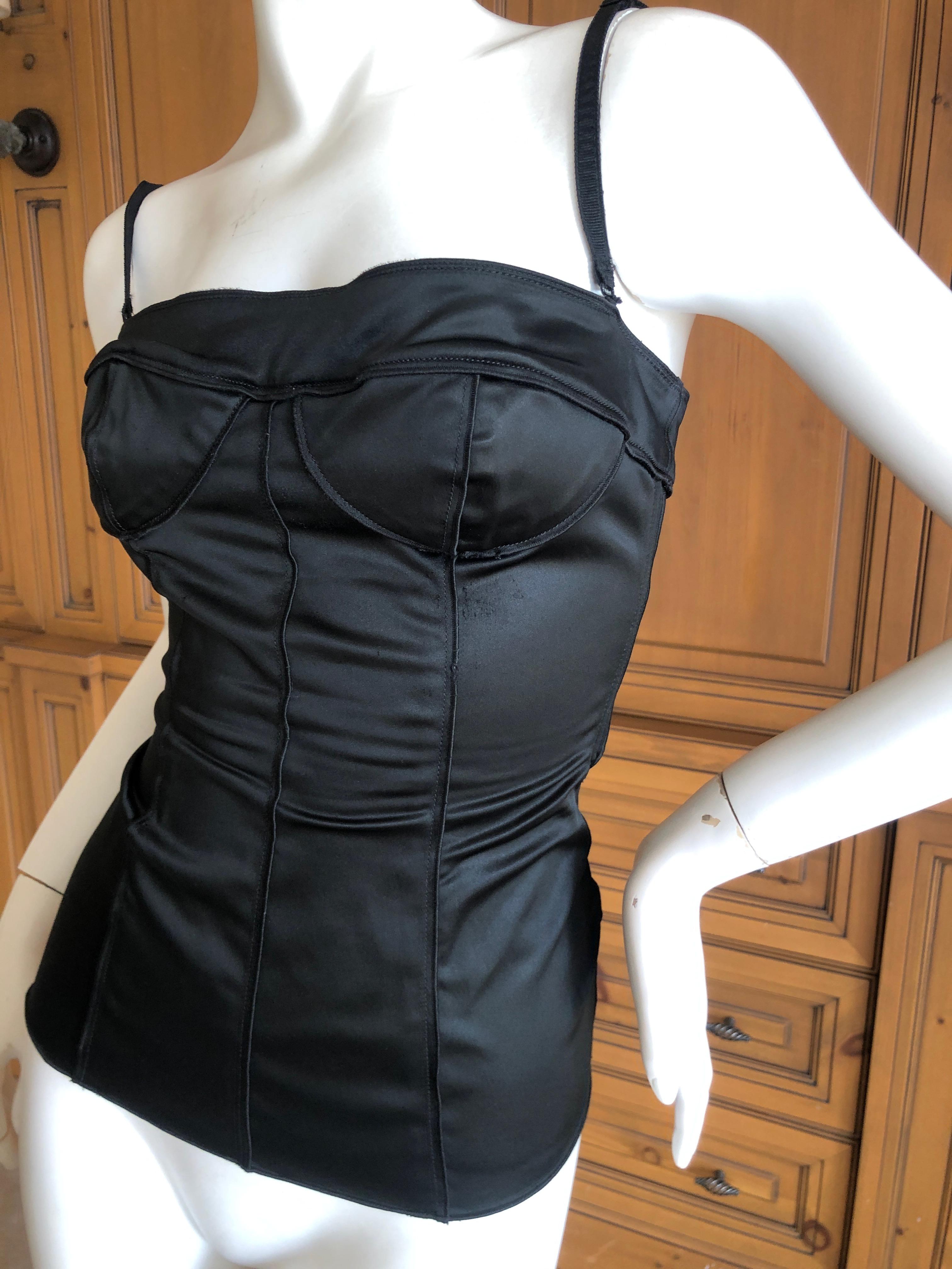 D&G Dolce & Gabbana Vintage Black Corset Top  In Excellent Condition In Cloverdale, CA