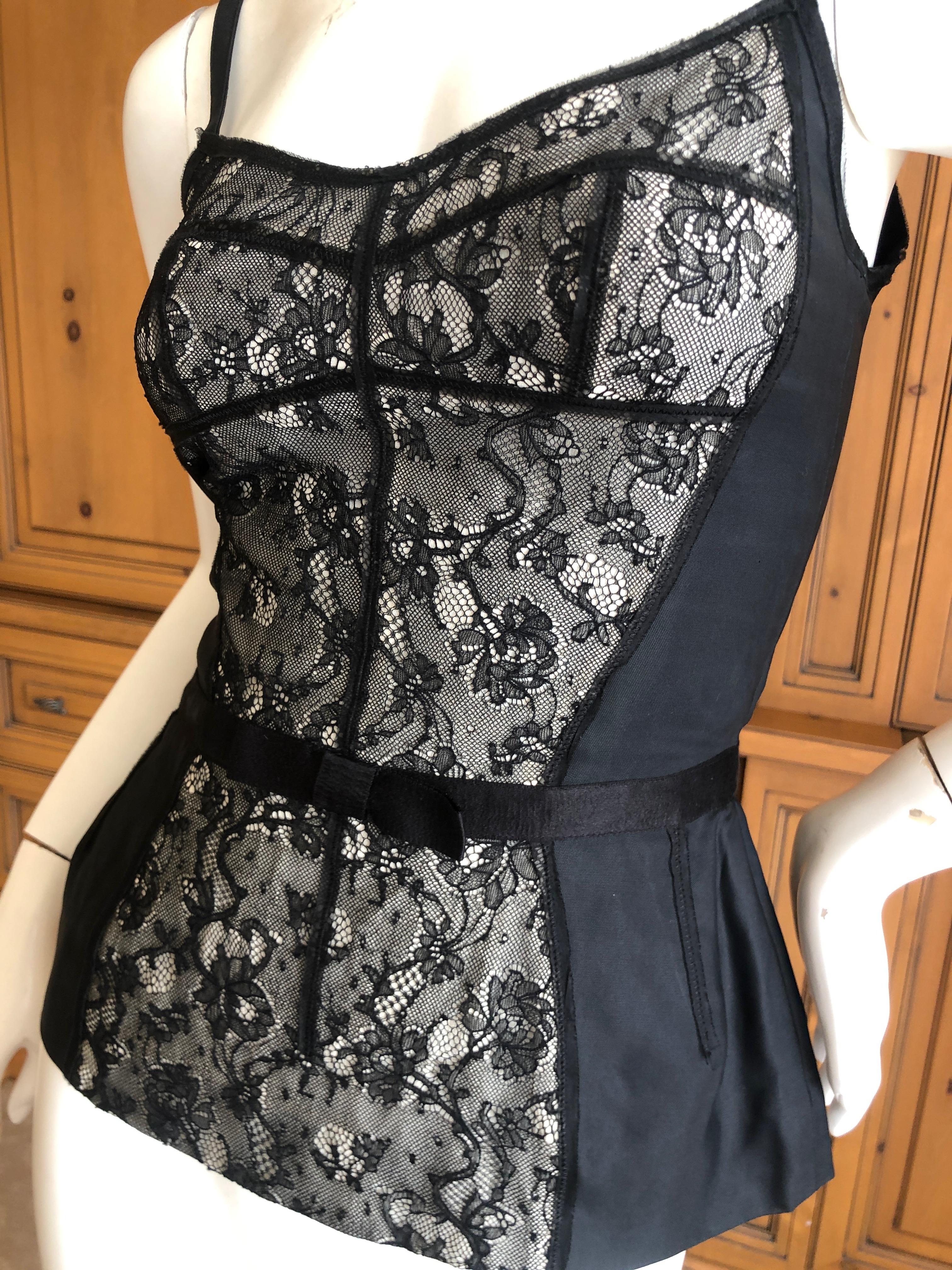 D&G Dolce & Gabbana Vintage Black Lace Corset Top In Excellent Condition For Sale In Cloverdale, CA