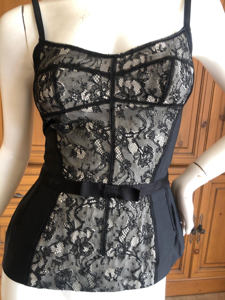 D&G Dolce and Gabbana Vintage Black Lace Corset Top For Sale at 1stDibs