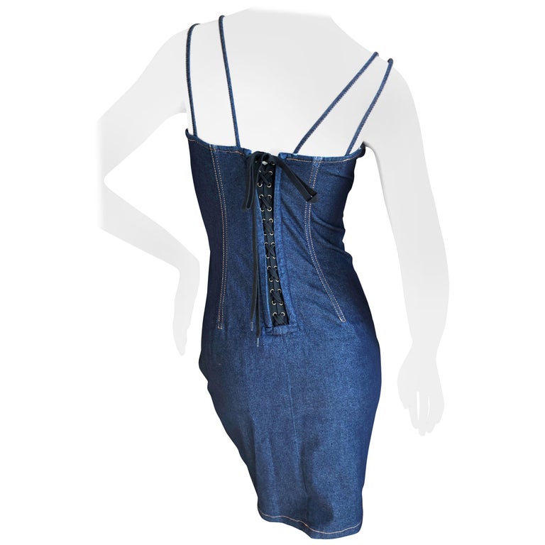 D&G Dolce and Gabbana Vintage Dark Denim Corset Dress with Lace Up Back For  Sale at 1stDibs | dolce and gabbana denim dress, dolce gabbana denim dress,  d&g denim dress