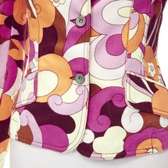 D&G DOLCE GABBANA Vintage Flower Power psychedelic print casual blazer jacket XS