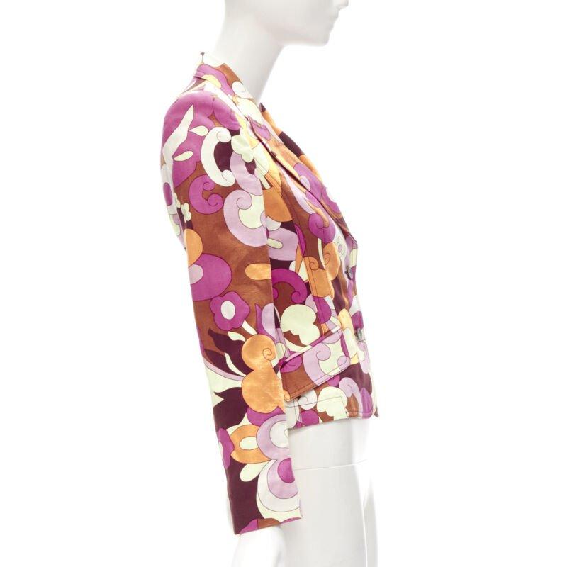 Women's D&G DOLCE GABBANA Vintage Flower Power psychedelic print casual blazer jacket XS For Sale