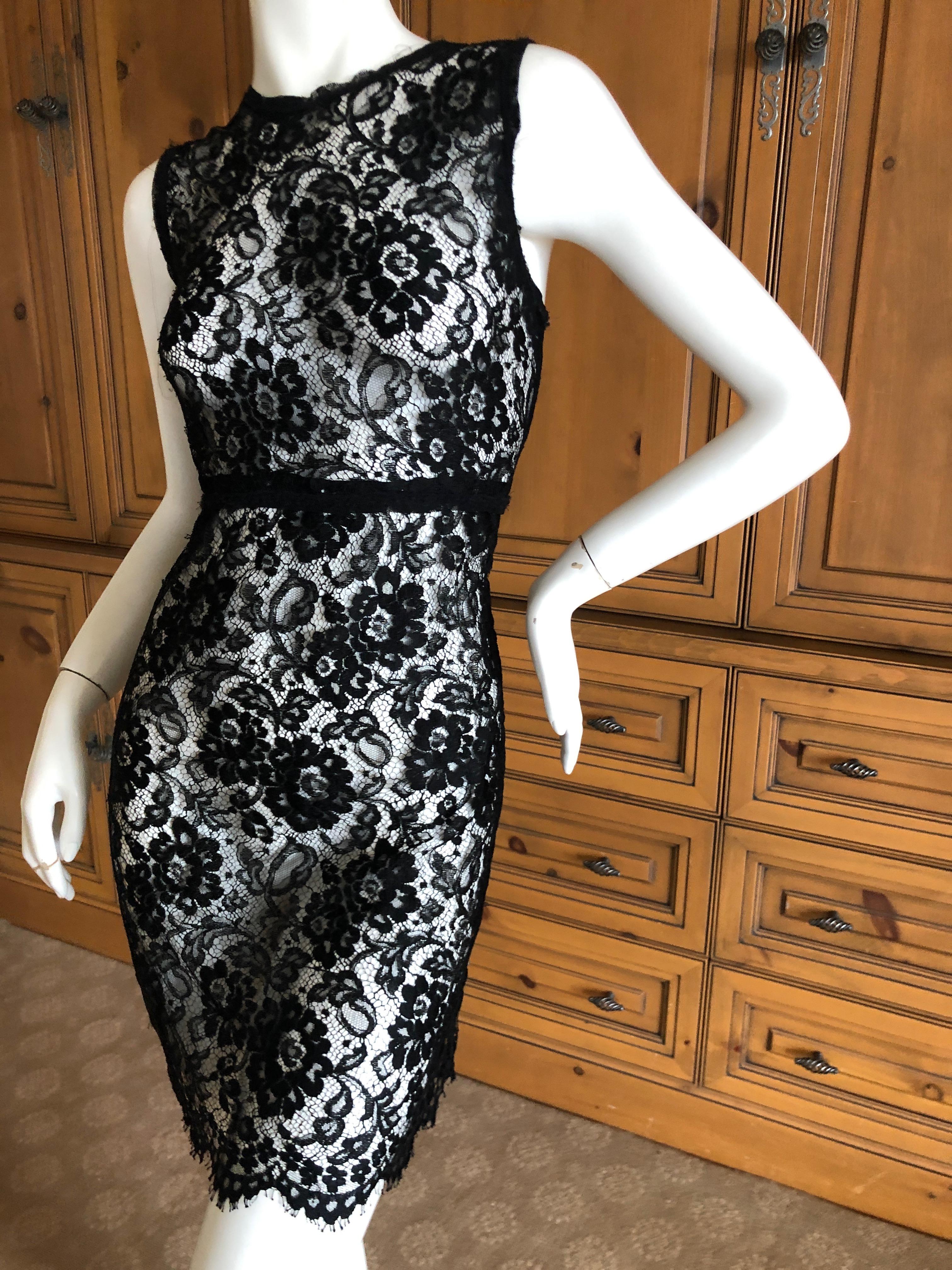 D&G Dolce & Gabbana Vintage Sheer Lace Mini Dress
Please check measurements, there is no size label.
This might have originally had a slip, but it is not with it .
Bust 38