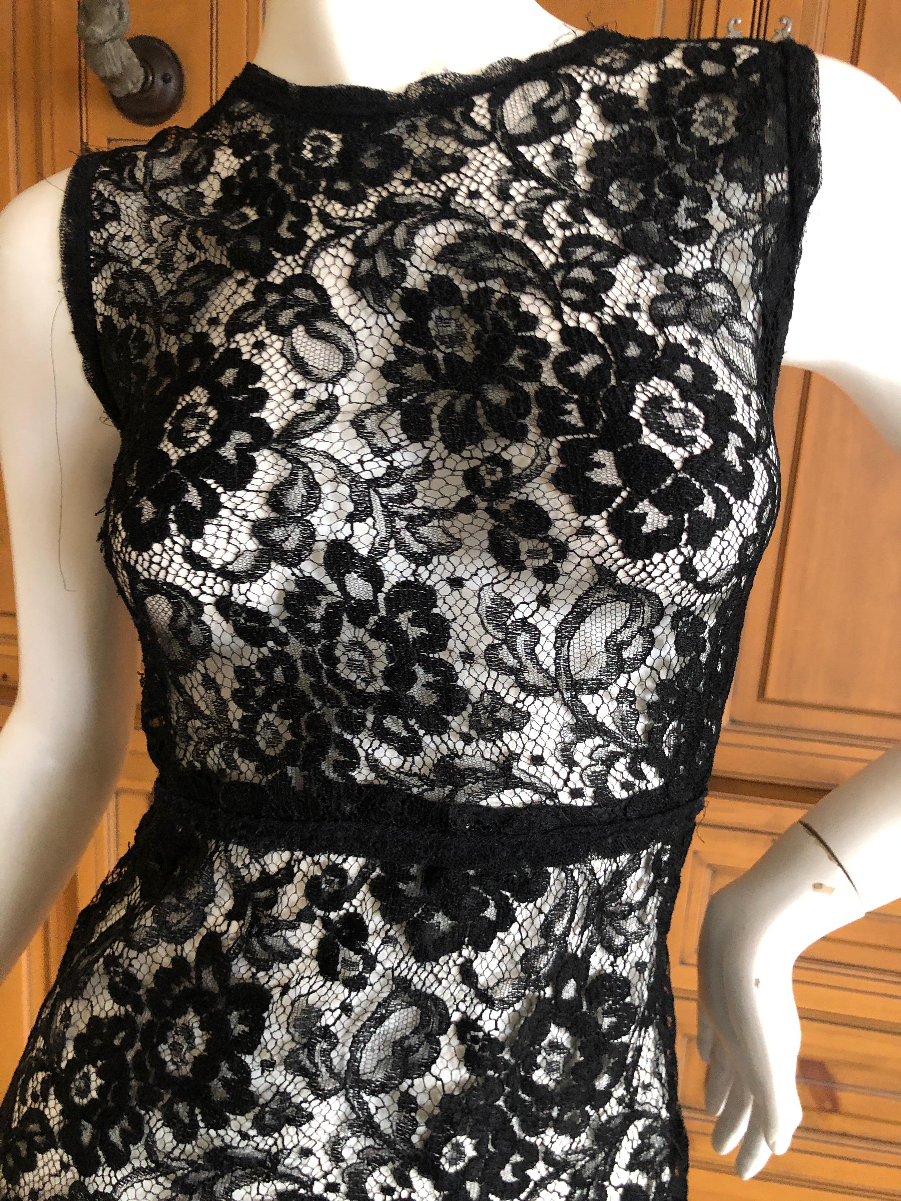 Black D&G Dolce & Gabbana Vintage Sheer Lace Mini Dress For Sale