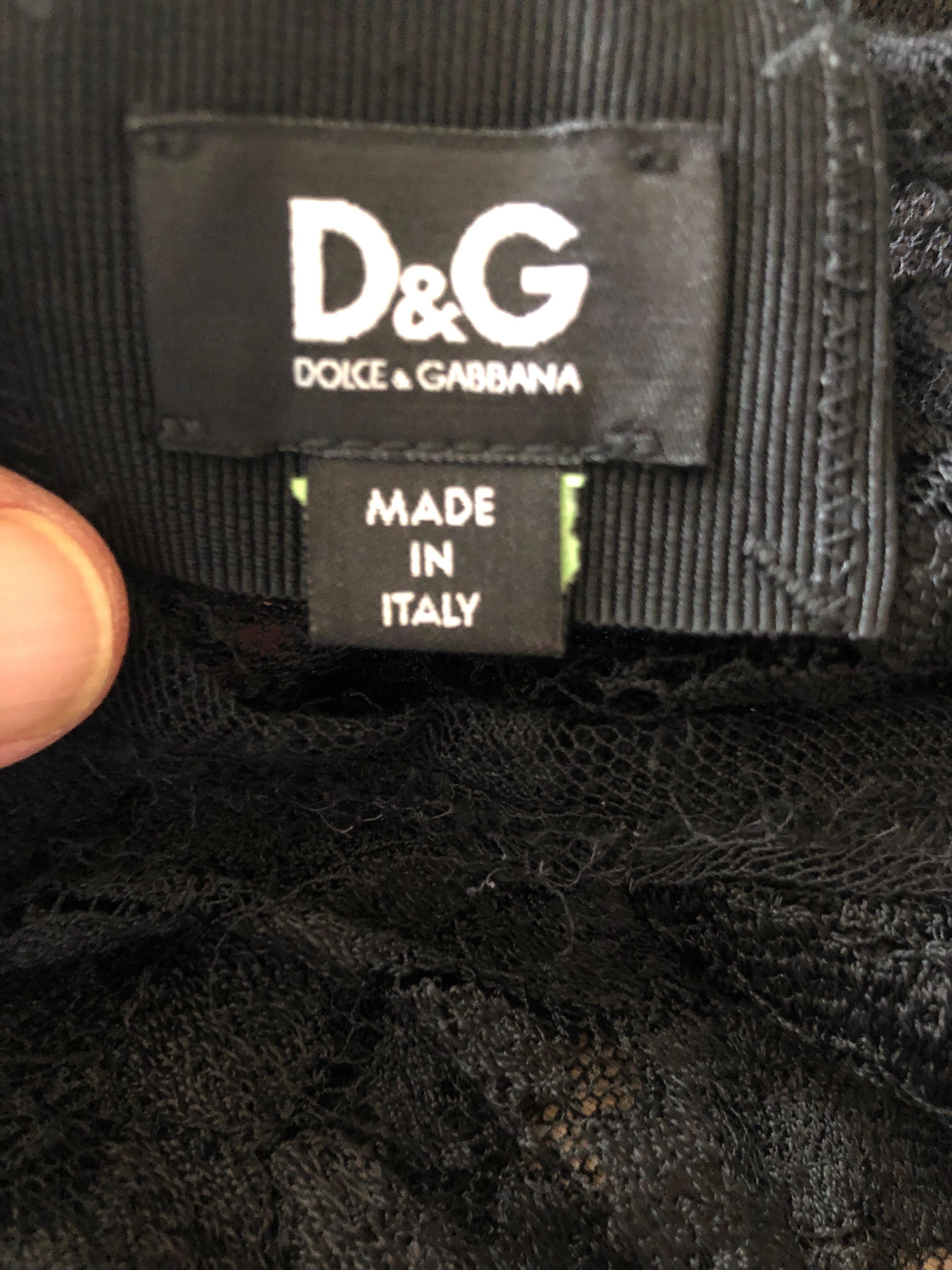 D&G Dolce & Gabbana Vintage Sheer Lace Mini Dress For Sale 3