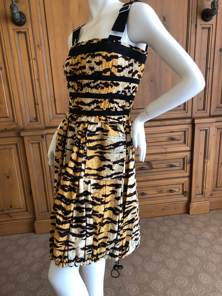 D&G Dolce and Gabbana Vintage Tiger Print Cotton Corset Dress For Sale ...