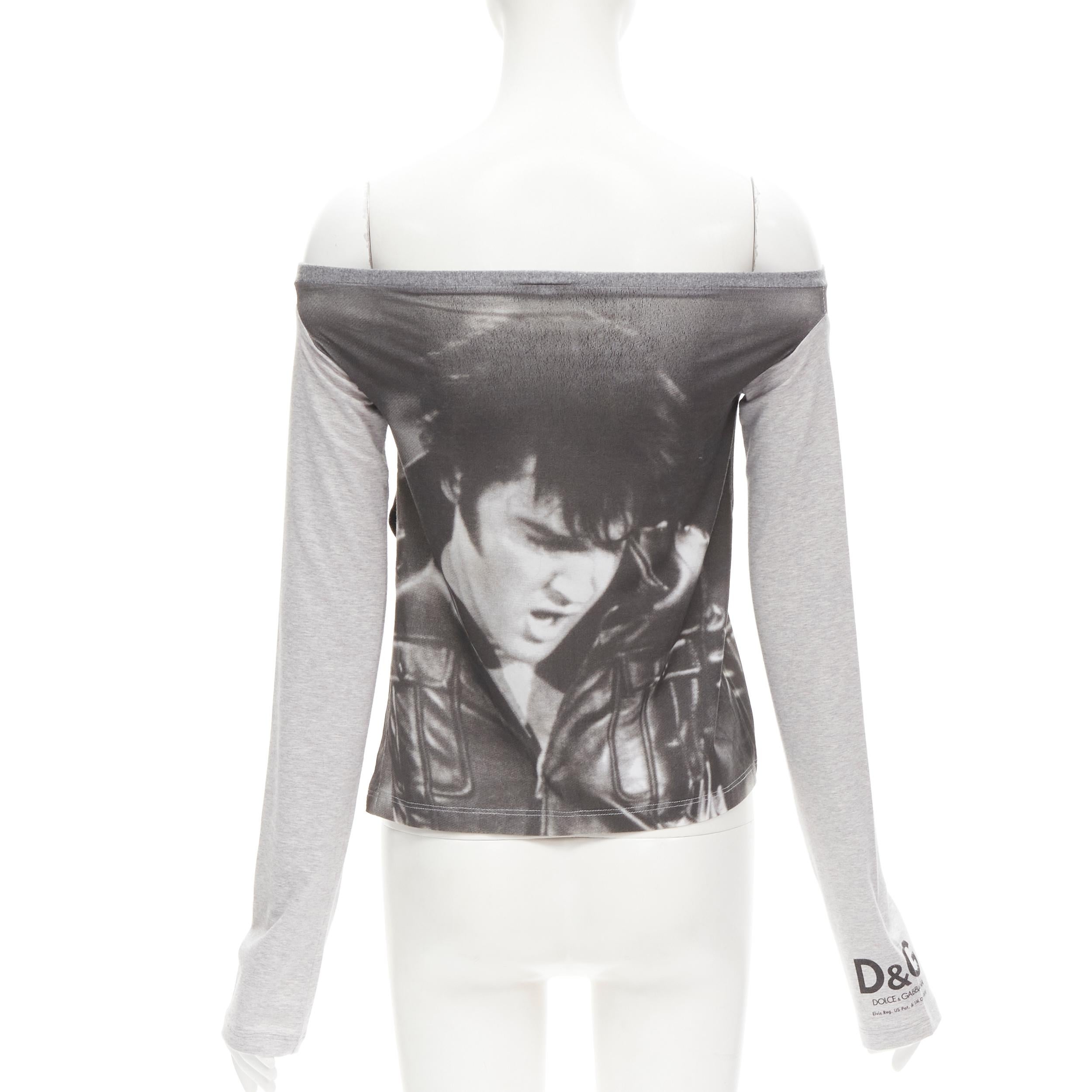 D&G DOLCE GABBANA Vintage Y2K grey Elvis Presley photo print off