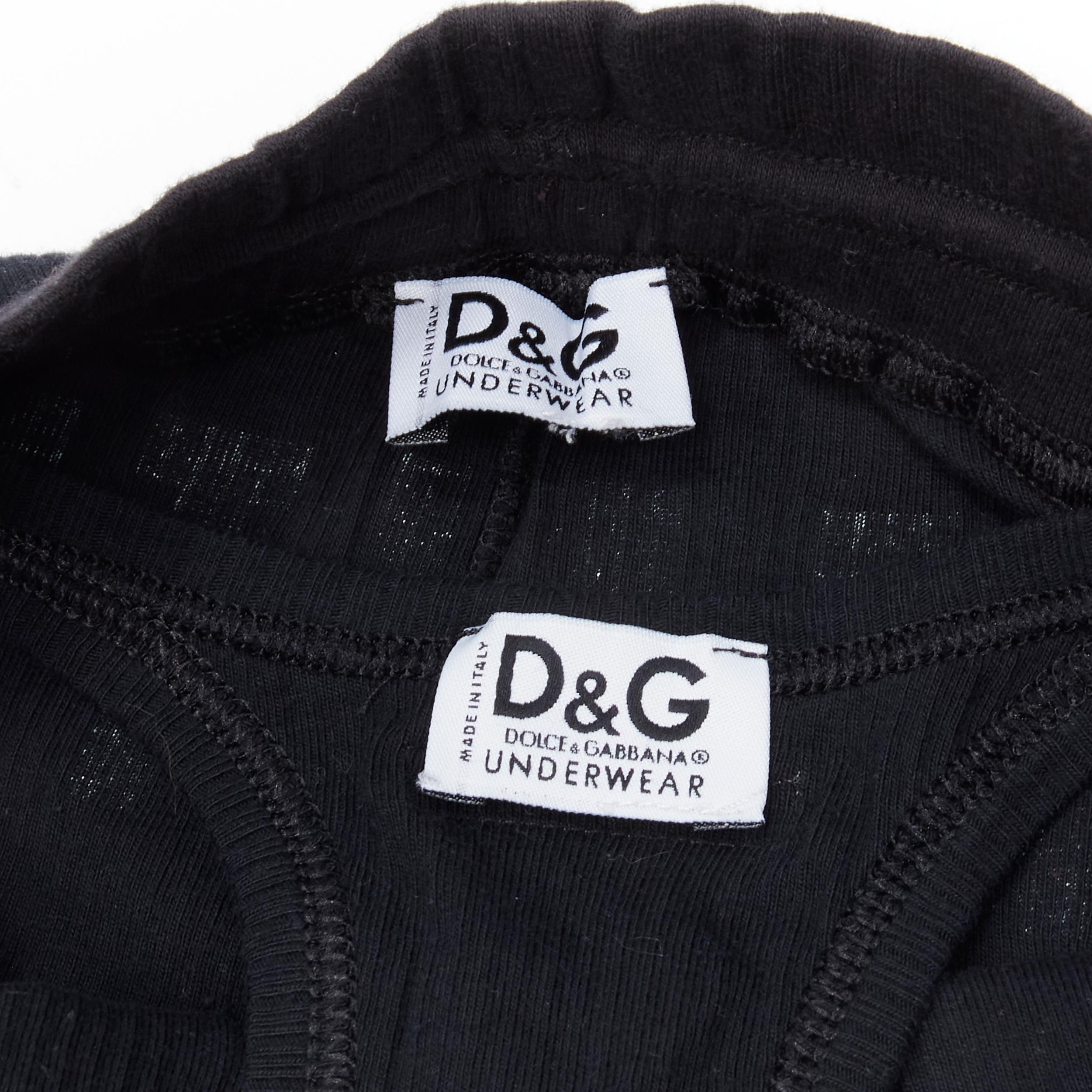 D&G DOLCE GABBANA Vintage Y2K Healthy black ribbed tank track pants XS 7