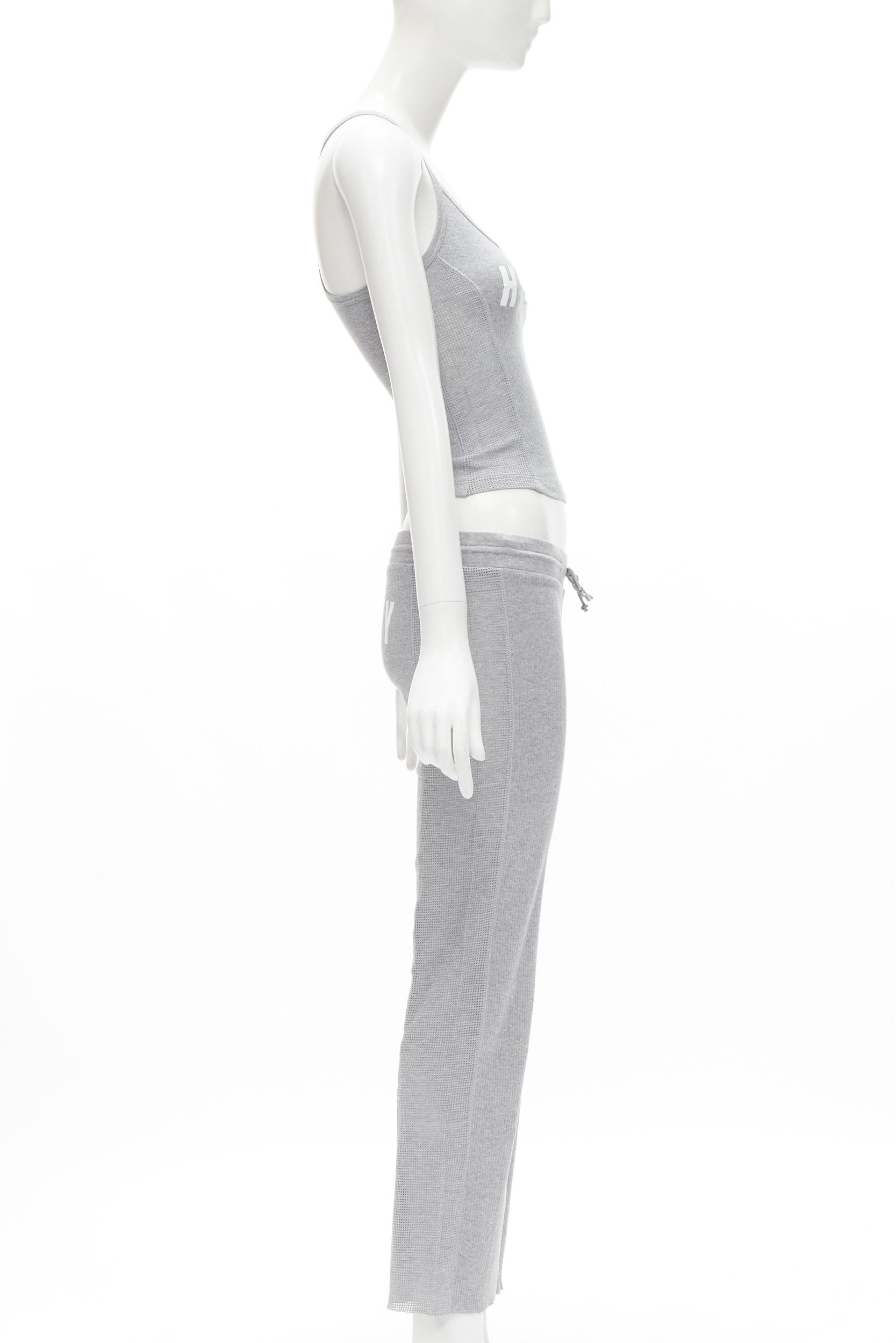 Women's D&G DOLCE GABBANA Vintage Y2K HEALTHY grey ribbed tank top sweat pants