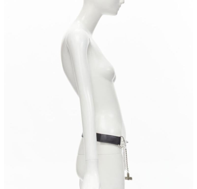 D&G DOLCE GABBANA Vintage Y2K pearl crystal embellishment chain Punk belt In Fair Condition For Sale In Hong Kong, NT