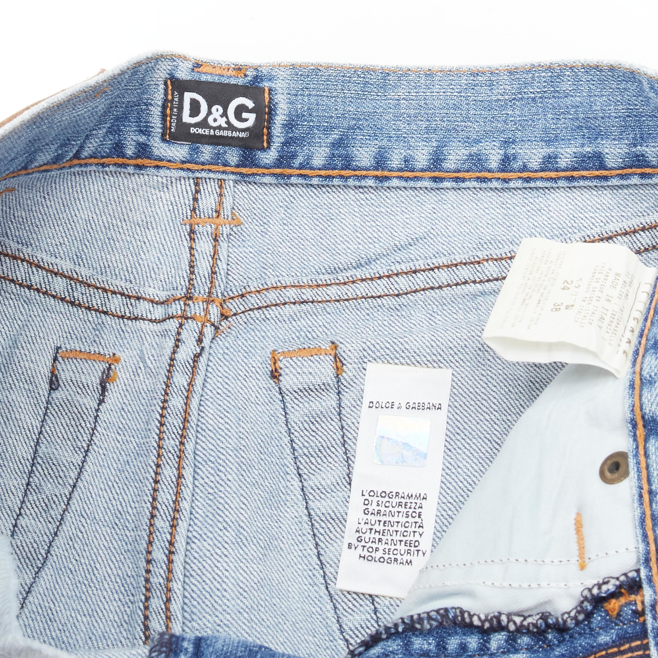 D&G DOLCE GABBANA Vintage Y2K pin up girls retro car wide leg jeans 24