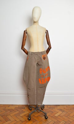 D&G F/W 2003 Dolce & Gabbana Fun is My Life Combat Trousers Low Rise Army Pants