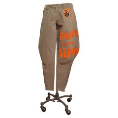 D&G F/W 2003 Dolce & Gabbana Fun is My Life Combat Trousers Low Rise Army Pants