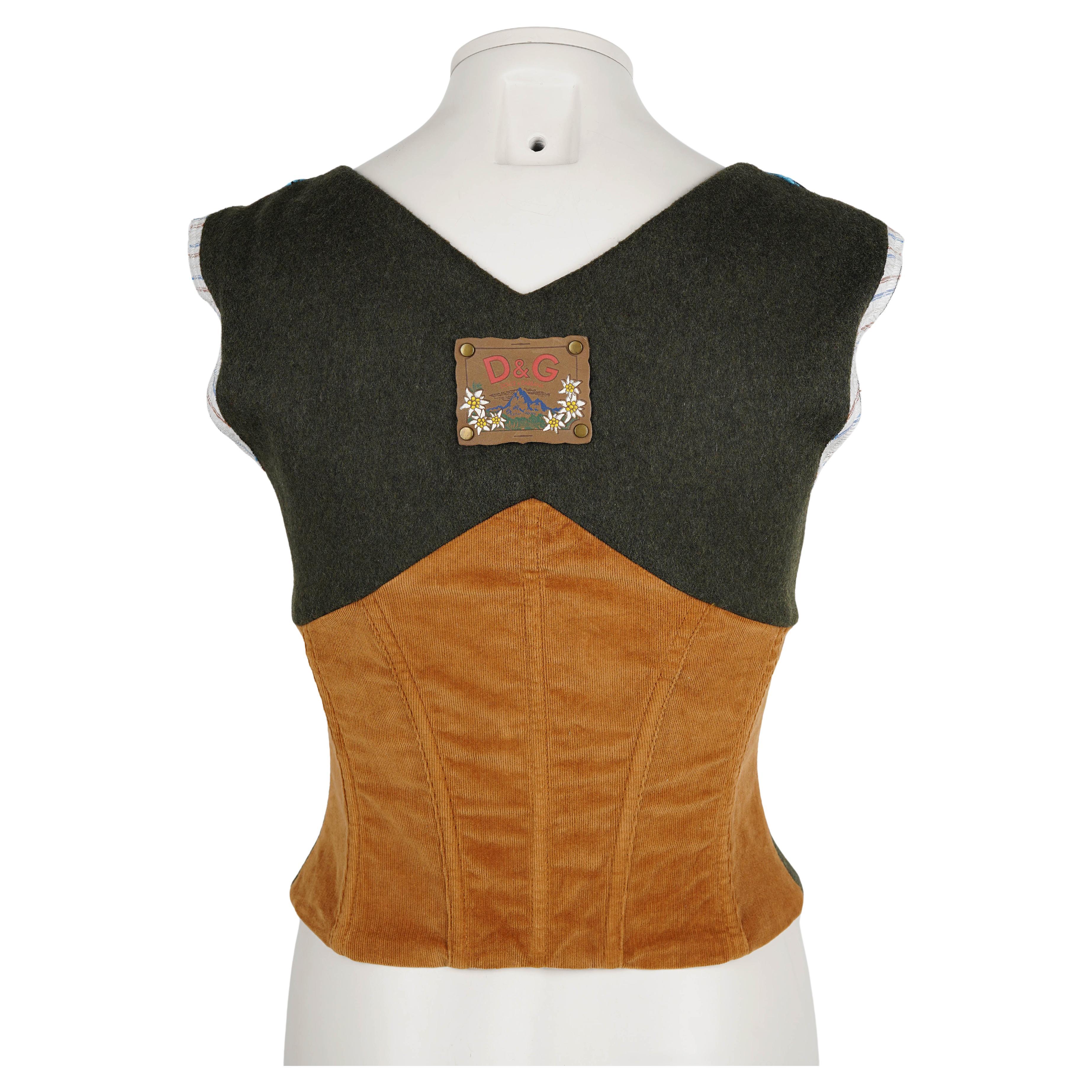 D&G Fall/Winter 2002 Tyrol Corset Top, IT 42 im Angebot 1