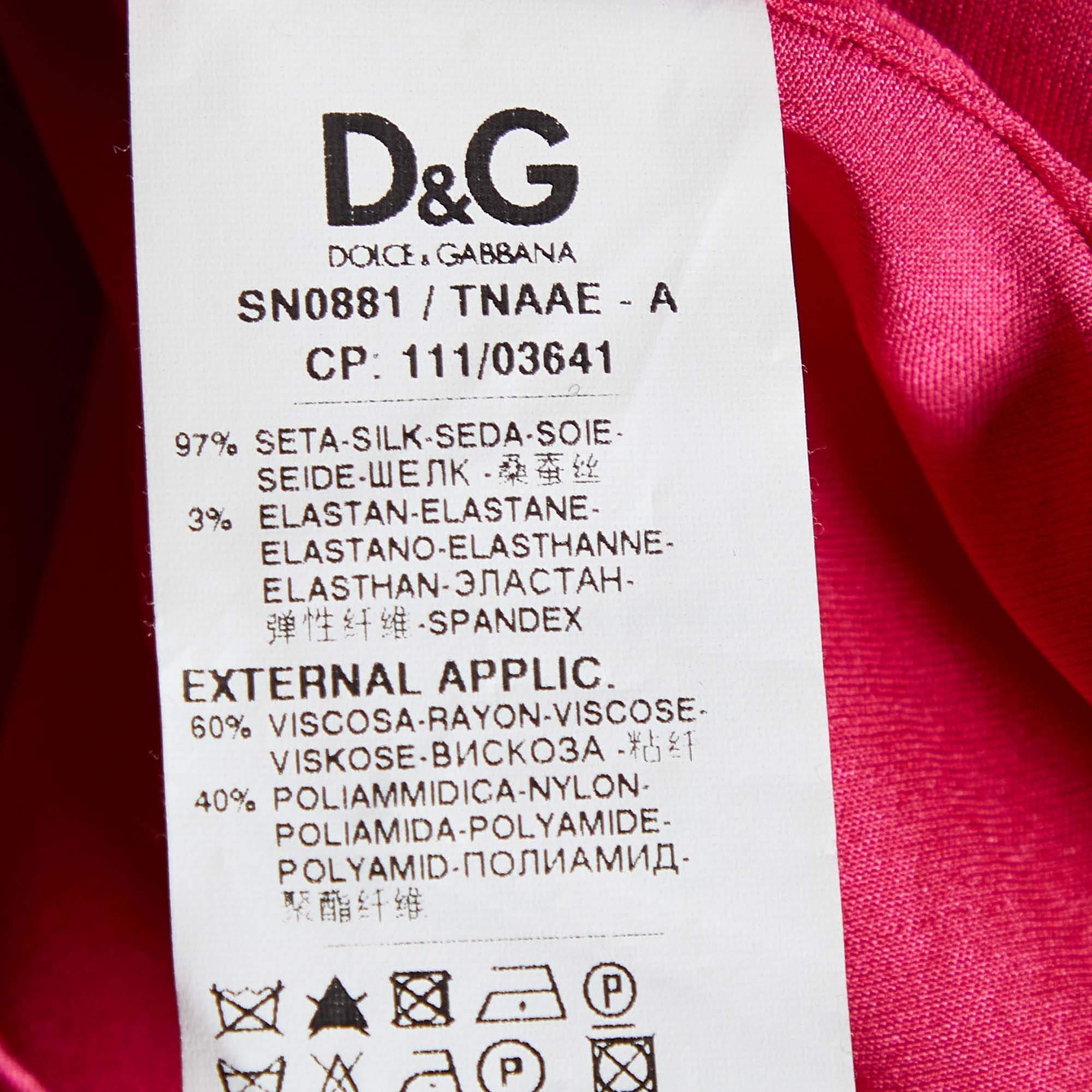 Women's D&G Fuschia Pink Silk Satin & Lace Camisole L For Sale