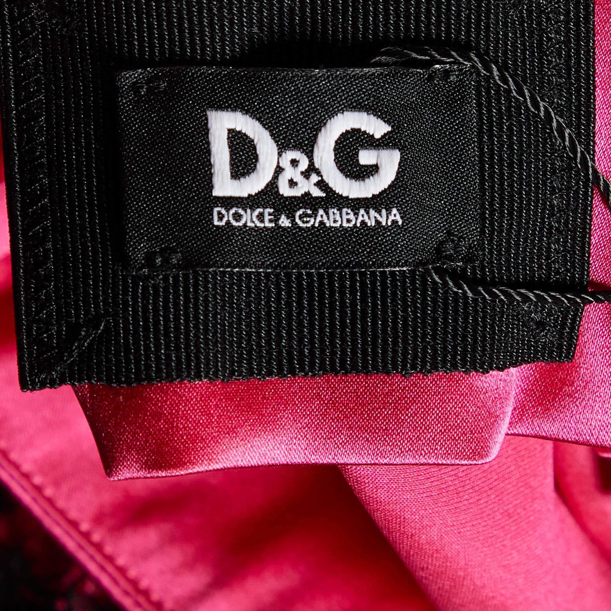 D&G Fuschia Pink Silk Satin & Lace Camisole L For Sale 1