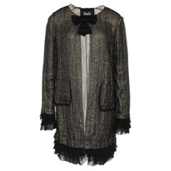 D&G Gold and Black Tulle Overlay Lightweight Coat M