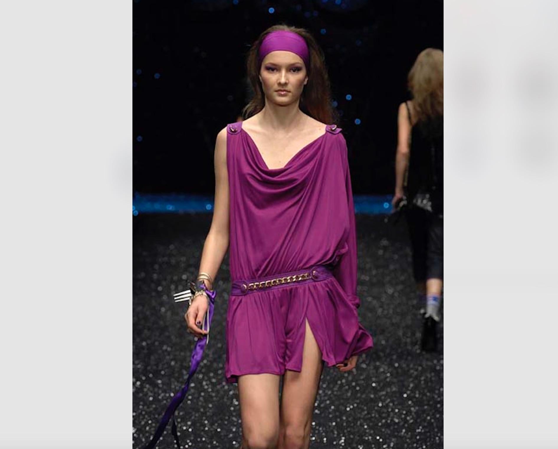 D&G Greek Purple Dress S/S 2007 In Good Condition In Venezia, IT